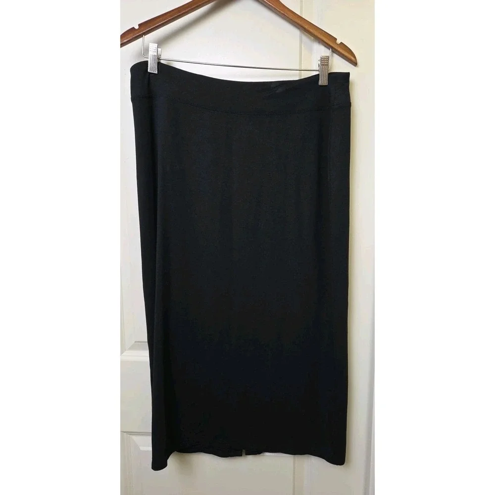 NEW J‎ Jill Wearever Collection Black Midi Skirt Pull On Black Med Petite MP $79